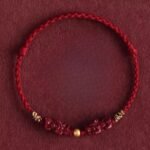 Pi-Xiu-Cinnabar-Red-String-Bracelet-wealth-protection-amulet; Authentic-Daoist-pixiu-bracelet-with-red-string-cinnabar-bead; Spiritual-protection-wealth-bracelet-Taoist-symbols;