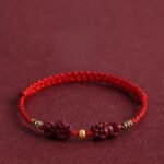 Pi-Xiu-Cinnabar-Red-String-Bracelet-wealth-protection-amulet; Authentic-Daoist-pixiu-bracelet-with-red-string-cinnabar-bead Spiritual-protection-wealth-bracelet-Taoist-symbols