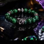 Mens-Black-Obsidian-Blue-Chalcedony-Bracelet-Wu-Xing-protection; Taoist-Water-Wood-element-bracelet-anti-betrayal; Elemental-guardian-bracelet-for-men-safety