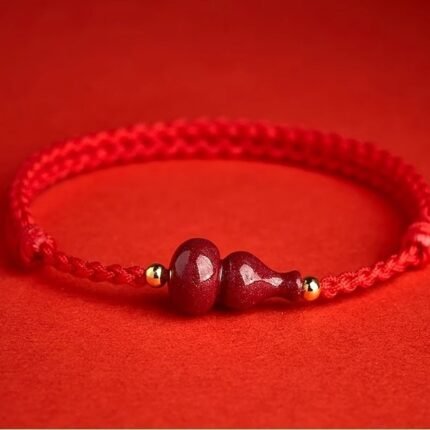 Cinnabar-Gourd-Red-String-Bracelet-peace-fortune-amulet Taoist-Hulu-gourd-bracelet-with-cinnabar-beads-red-string Spiritual-protection-blessings-bracelet-Daoist-symbols