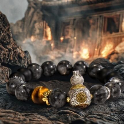 Shungite-Onyx-Tiger-Eye-Bracelet-EMF-Protection; Tri-Shield-Anti-Betrayal-Bracelet-for-Men; Taoist-Earth-Fire-Digital-Guardian-Bracelet