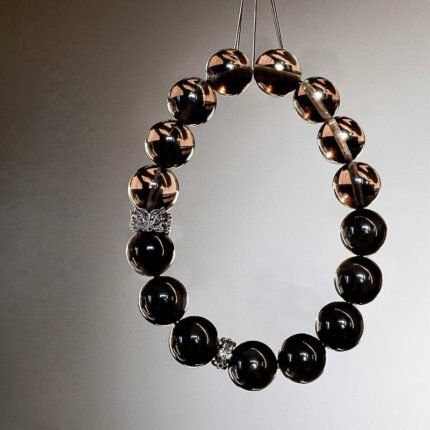 Smoky-Quartz-Black-Obsidian-Bracelet-Water-Focus; Taoist-Dual-Water-protection-bracelet-anti-chaos; Men’s-mental-clarity-spiritual-armor-bracelet