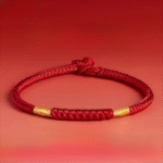 Pure-Red-String-Bracelet-Tai-Sui-protection Minimalist-Taoist-red-string-safety-amulet Evil-warding-red-string-bracelet-consecrated