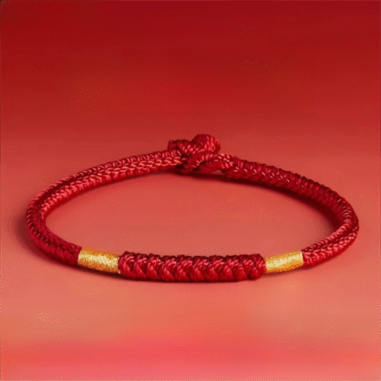 Pure-Red-String-Bracelet-Tai-Sui-protection Minimalist-Taoist-red-string-safety-amulet Evil-warding-red-string-bracelet-consecrated